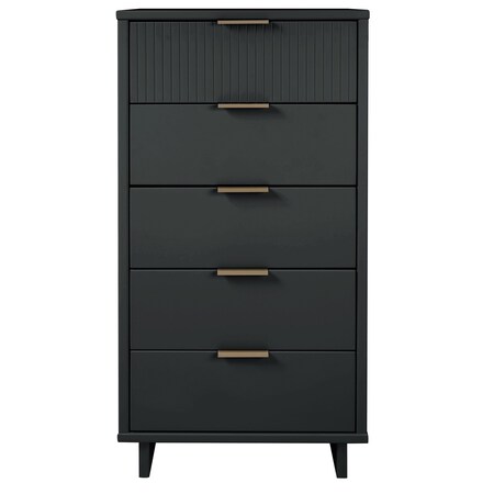 Manhattan Comfort Granville Tall 23.62 Narrow Dresser in Dark Grey DR-5005